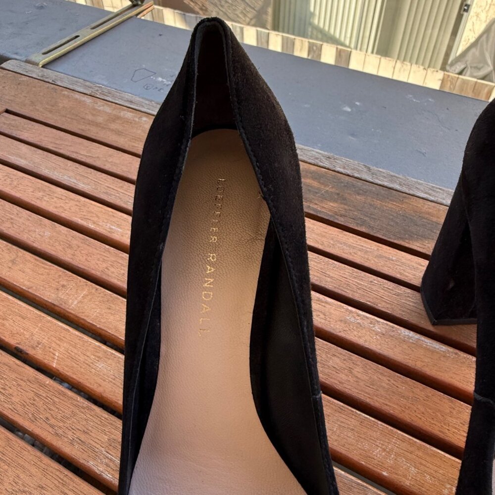 Loeffler Randall Black Suede Block Heel Pumps Size 8.5B - Picture 3 of 8